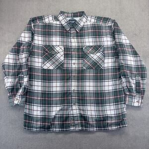 VTG Wrangler Sport Thermal Lined Flannel Mens XXL Green Plaid Cotton 90s Era
